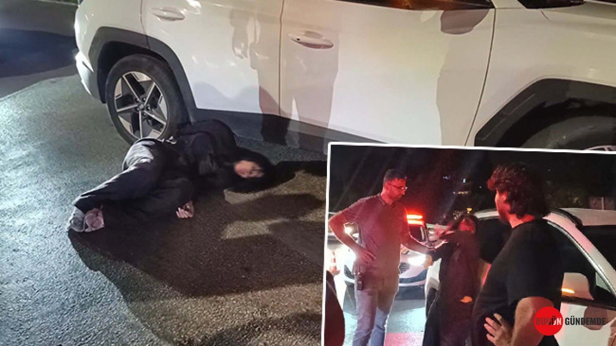 Ters Yöne Giren Sürücüden Akılalmaz Hareketler: Polise Direndi, Kameraya Tükürdü, Yere Yığıldı!